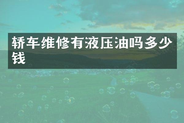 轿车维修有液压油吗多少钱