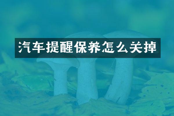 汽车提醒保养怎么关掉