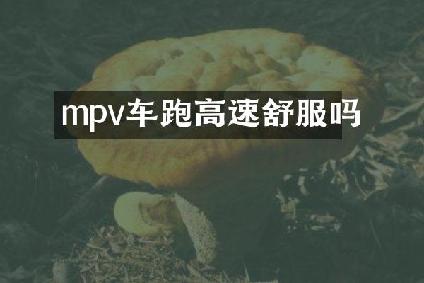 mpv车跑高速舒服吗