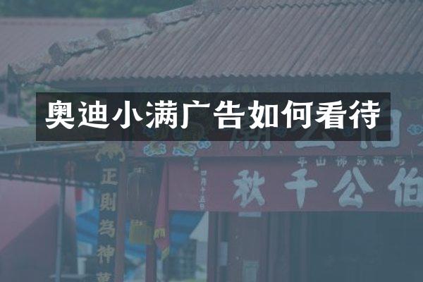 奥迪小满广告如何看待