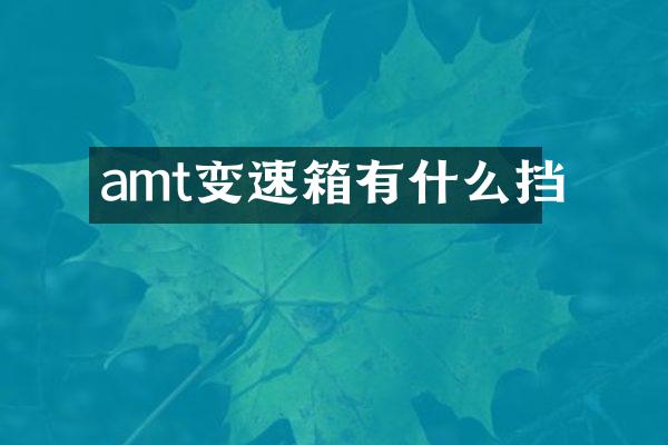 amt变速箱有什么挡