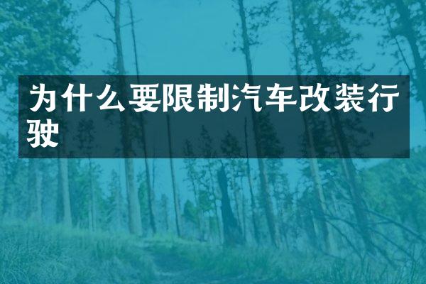 为什么要限制汽车改装行驶