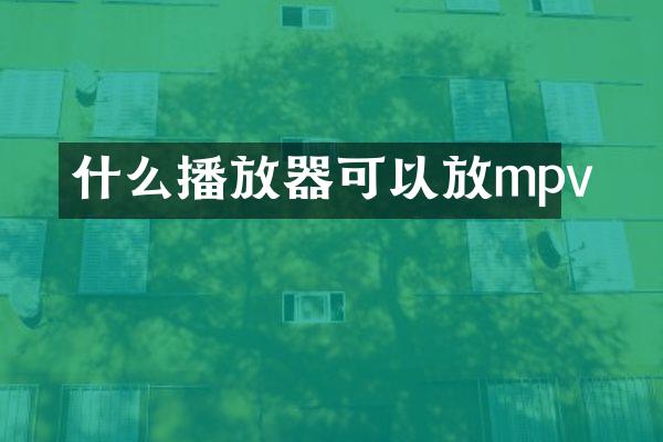什么播放器可以放mpv
