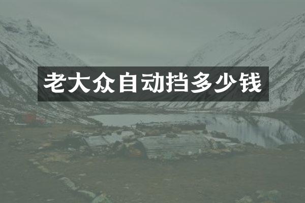 老大众自动挡多少钱