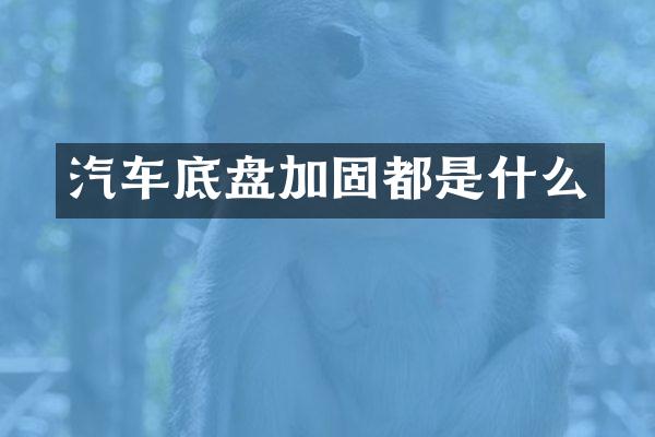 汽车底盘加固都是什么