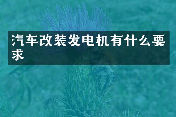 汽车改装发电机有什么要求