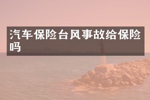 汽车保险台风事故给保险吗