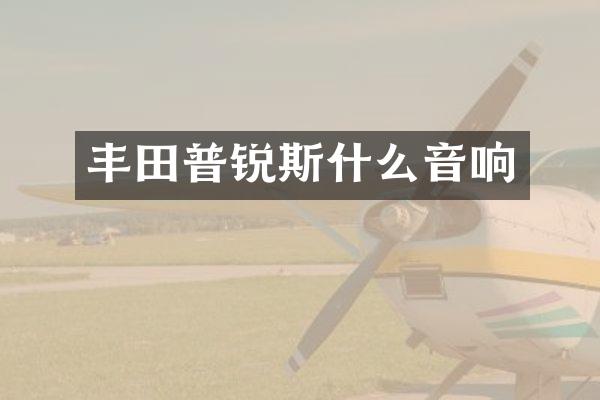 丰田普锐斯什么音响