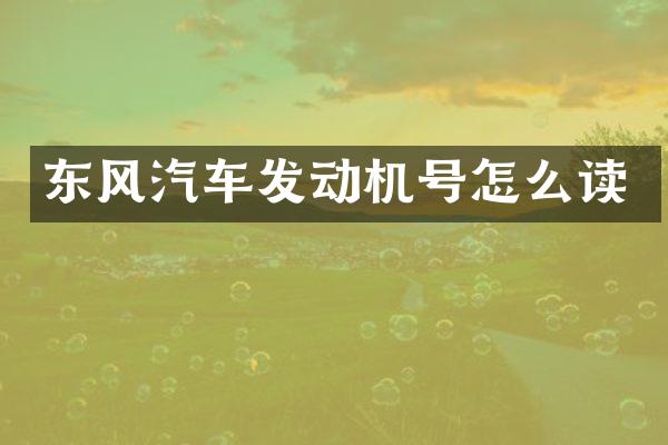 东风汽车发动机号怎么读