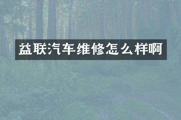 益联汽车维修怎么样啊