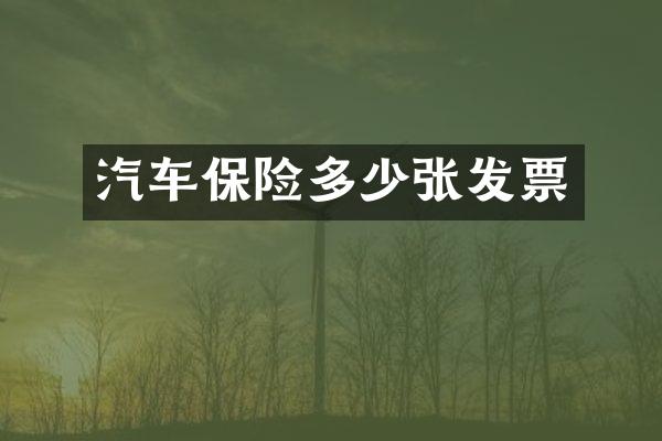 汽车保险多少张发票