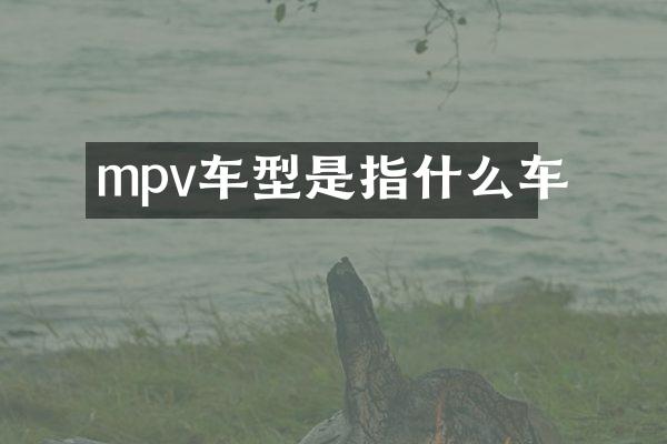 mpv车型是指什么车