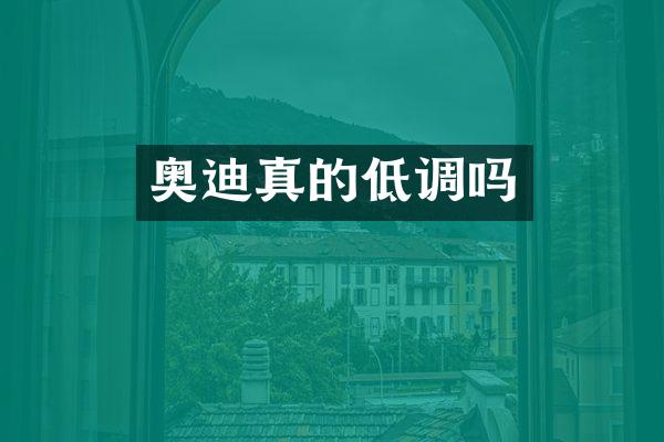 奥迪真的低调吗