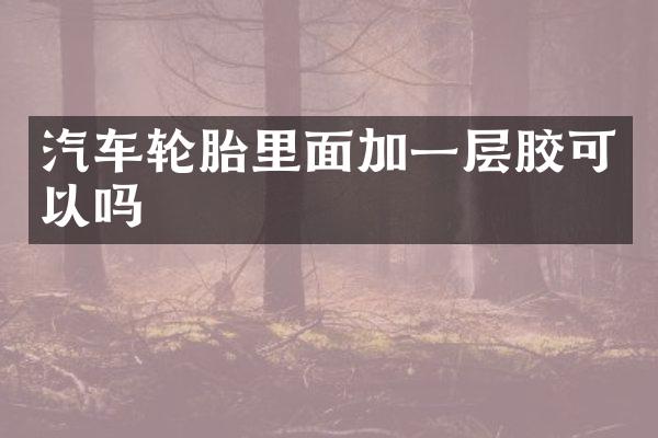 汽车轮胎里面加一层胶可以吗