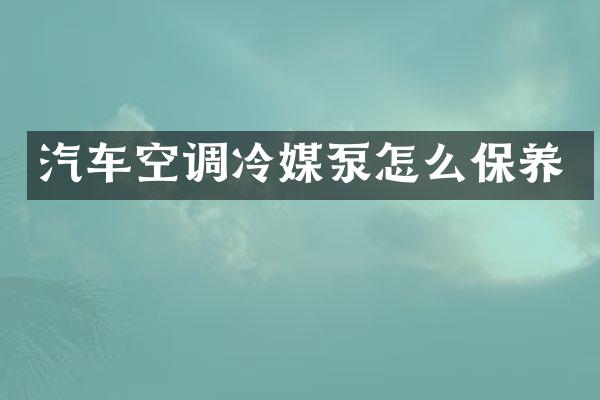 汽车空调冷媒泵怎么保养