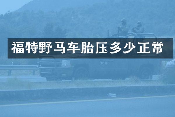 福特野马车胎压多少正常