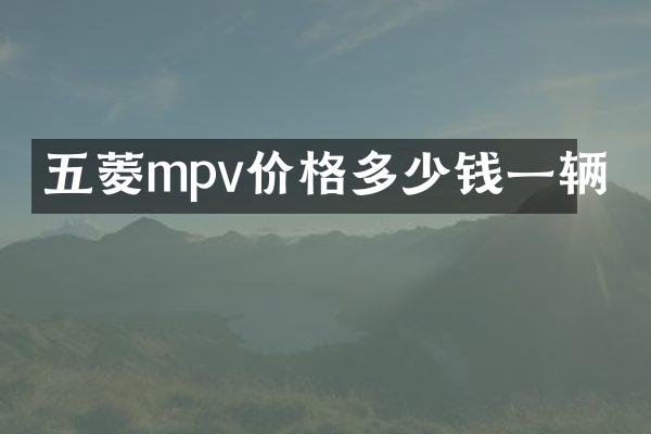 五菱mpv价格多少钱一辆