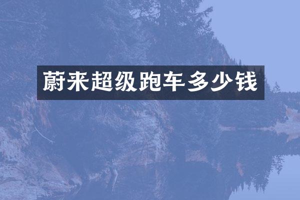 蔚来超级跑车多少钱