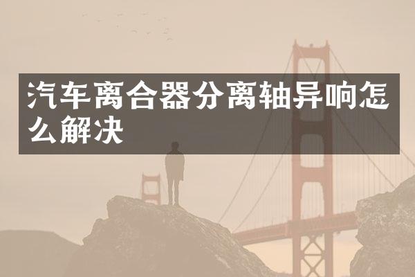 汽车离合器分离轴异响怎么解决
