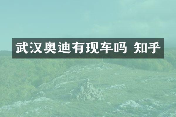 武汉奥迪有现车吗 知乎