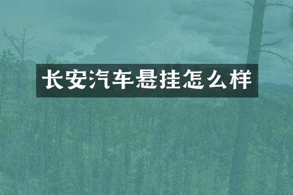 长安汽车悬挂怎么样