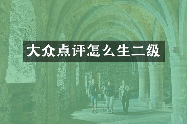 大众点评怎么生二级