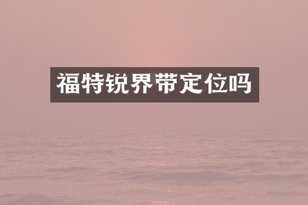 福特锐界带定位吗