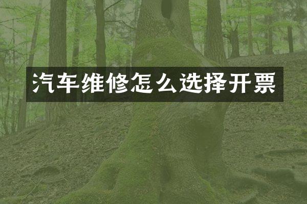 汽车维修怎么选择开票