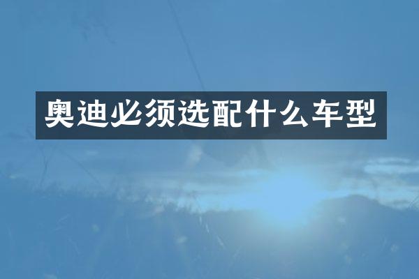 奥迪必须选配什么车型