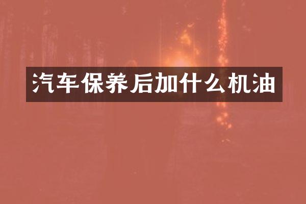 汽车保养后加什么机油