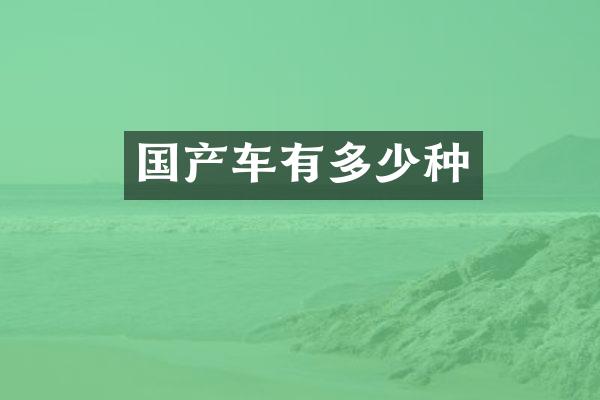 国产车有多少种