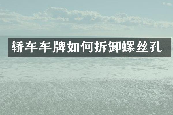 轿车车牌如何拆卸螺丝孔