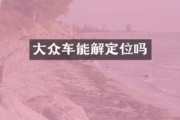 大众车能解定位吗