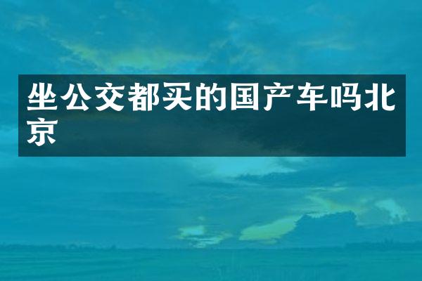 坐公交都买的国产车吗北京