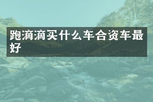 跑滴滴买什么车合资车最好