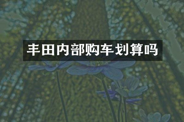 丰田内部购车划算吗