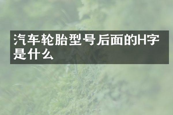 汽车轮胎型号后面的H字母是什么