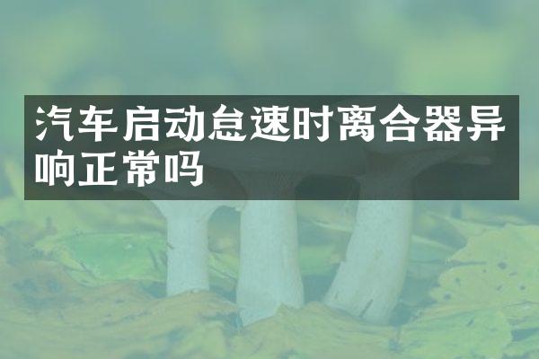 汽车启动怠速时离合器异响正常吗