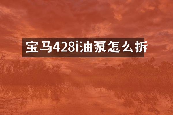 宝马428i油泵怎么拆