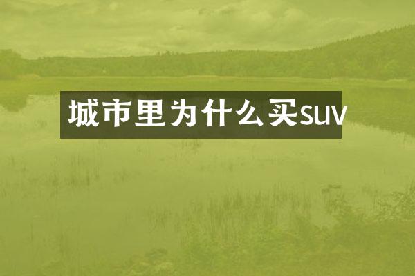 城市里为什么买suv