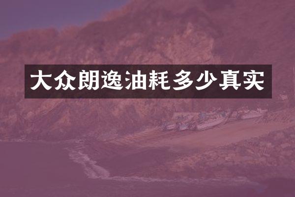 大众朗逸油耗多少真实
