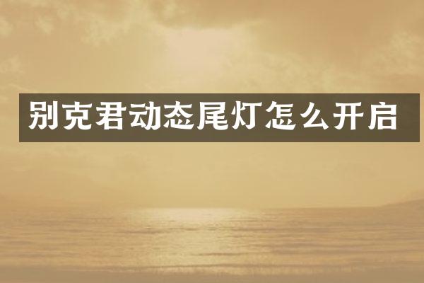 别克君动态尾灯怎么开启