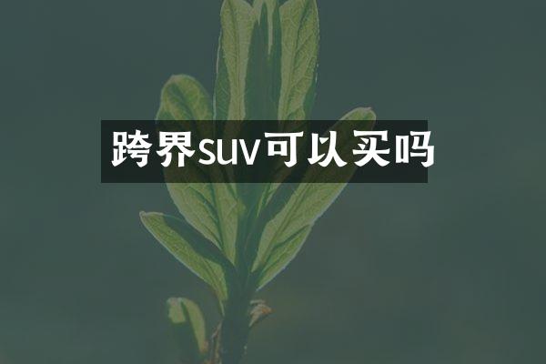 跨界suv可以买吗
