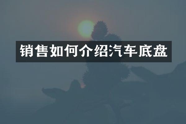 销售如何介绍汽车底盘