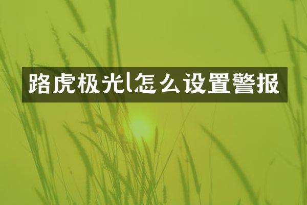 路虎极光l怎么设置警报