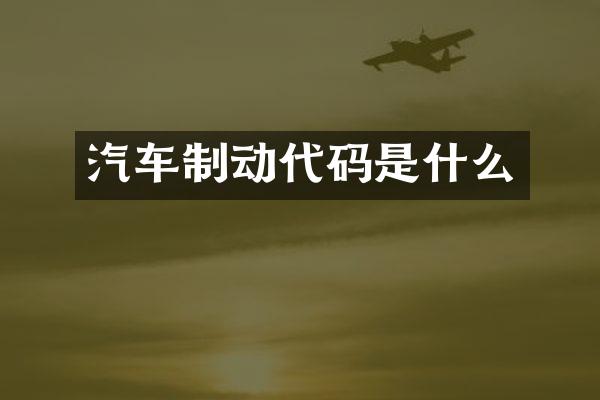 汽车制动代码是什么
