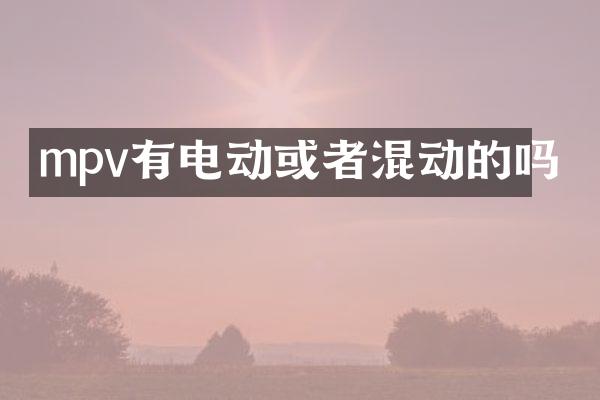 mpv有电动或者混动的吗