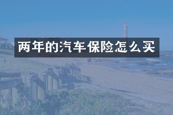 两年的汽车保险怎么买