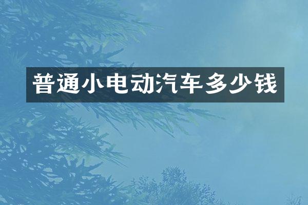 普通小电动汽车多少钱