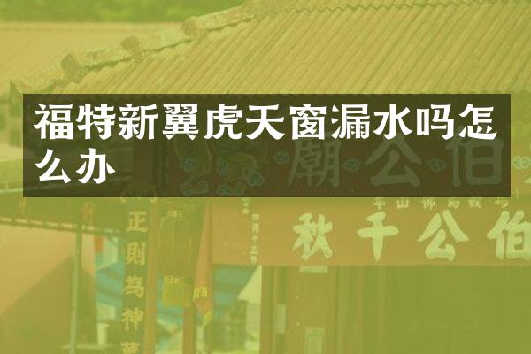 福特新翼虎天窗漏水吗怎么办